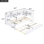 Lit de repos double avec lit gigogne, armoires de rangement et ports USB