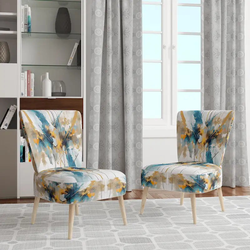 Fauteuil d'appoint sarcelle et or - Plusieurs styles