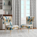 Fauteuil d'appoint sarcelle et or - Plusieurs styles