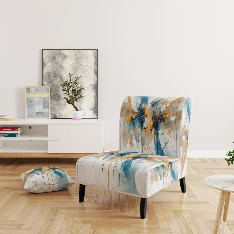 Fauteuil d'appoint sarcelle et or - Plusieurs styles
