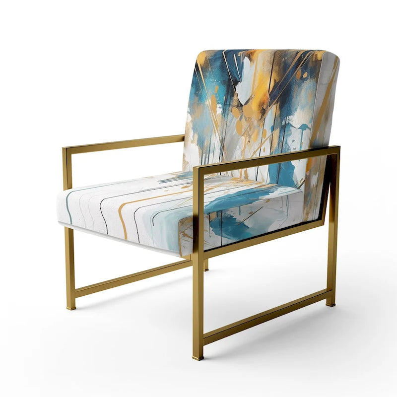 Fauteuil d'appoint sarcelle et or - Plusieurs styles