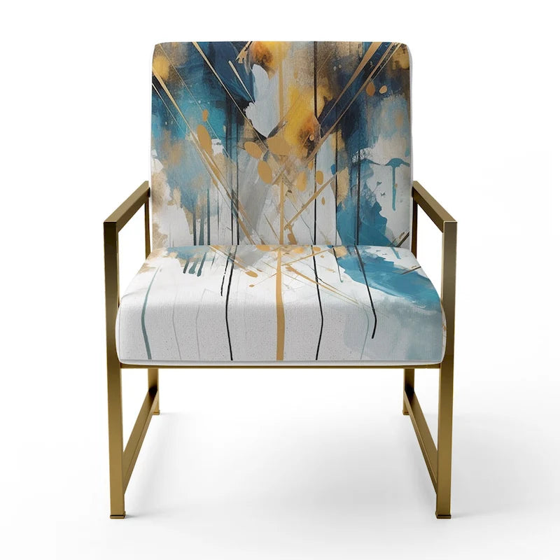 Fauteuil d'appoint sarcelle et or - Plusieurs styles