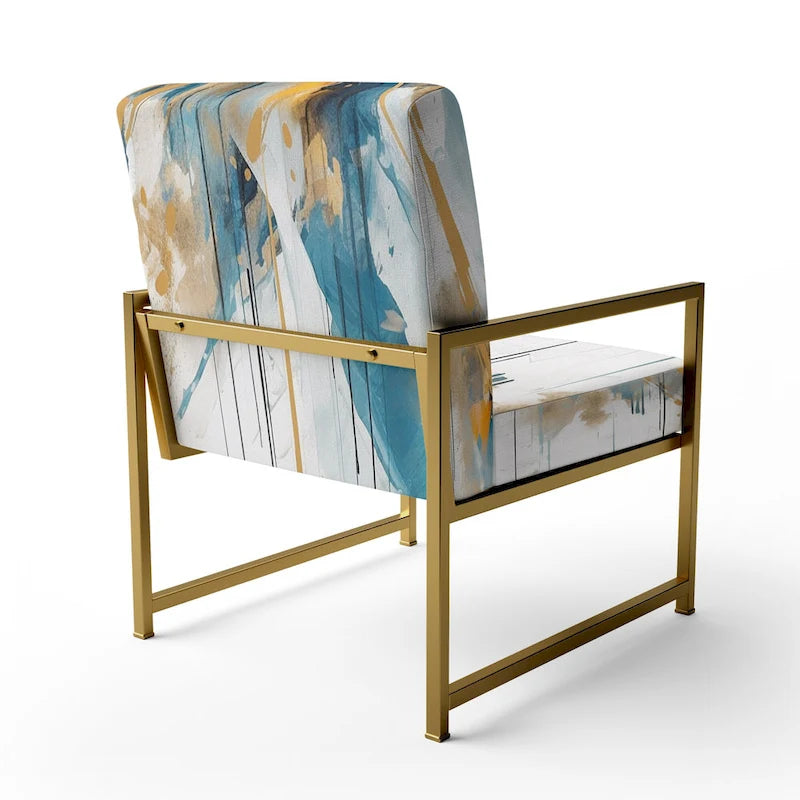 Fauteuil d'appoint sarcelle et or - Plusieurs styles