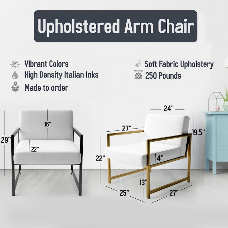 Fauteuil d'appoint sarcelle et or - Plusieurs styles