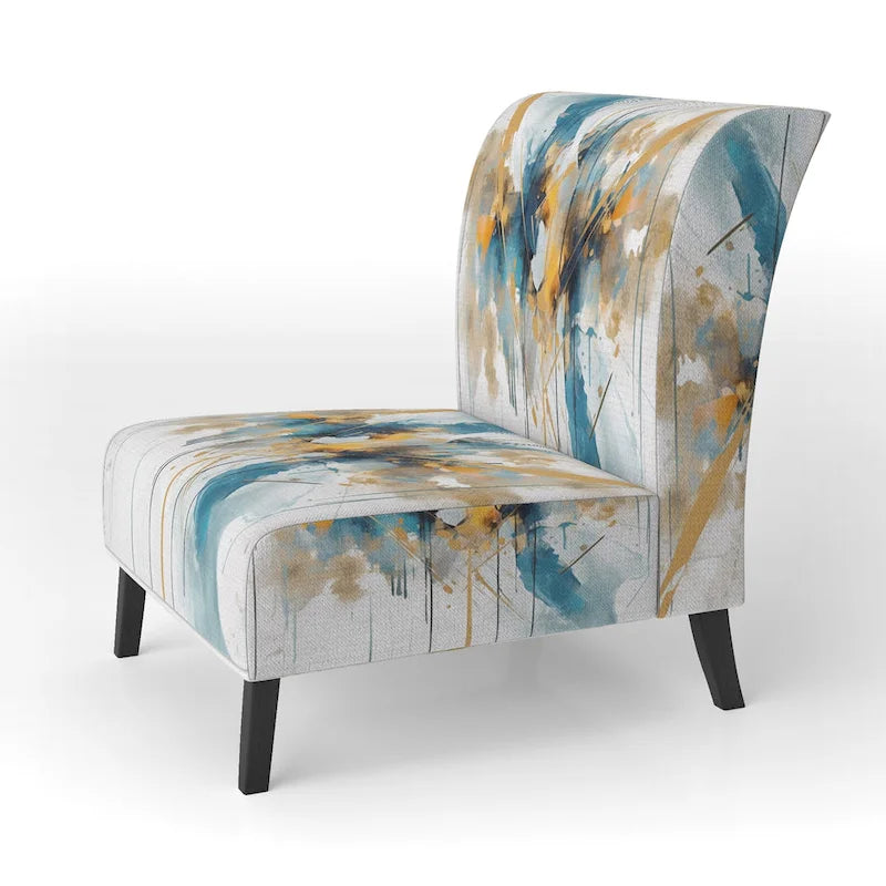 Fauteuil d'appoint sarcelle et or - Plusieurs styles