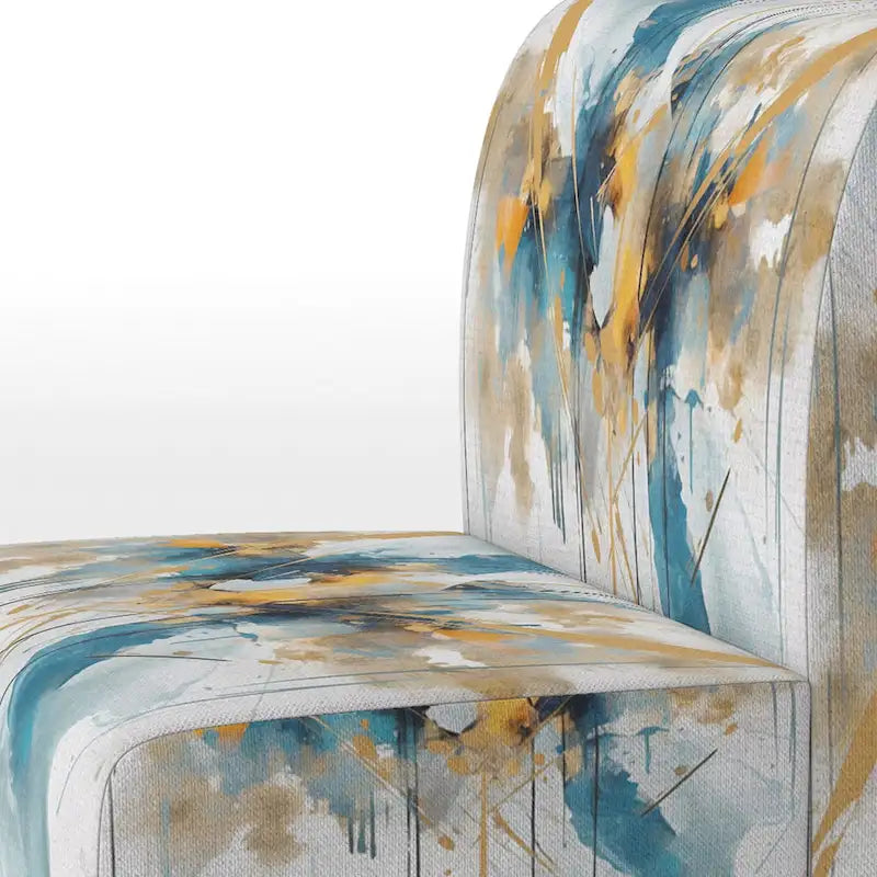 Fauteuil d'appoint sarcelle et or - Plusieurs styles