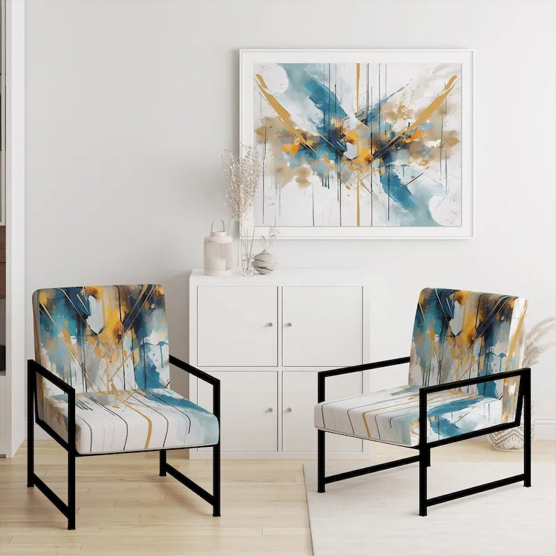 Fauteuil d'appoint sarcelle et or - Plusieurs styles