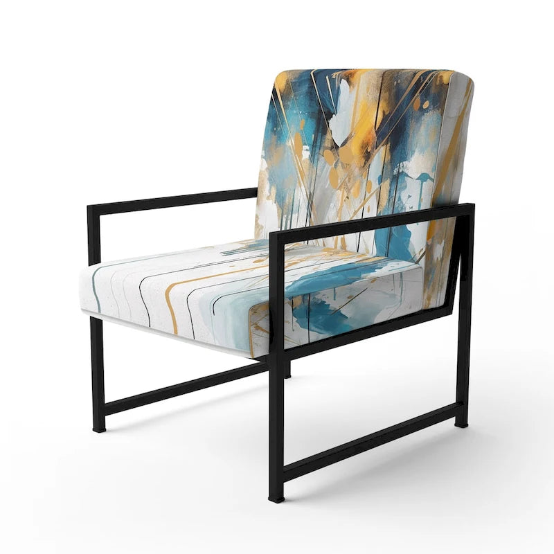 Fauteuil d'appoint sarcelle et or - Plusieurs styles