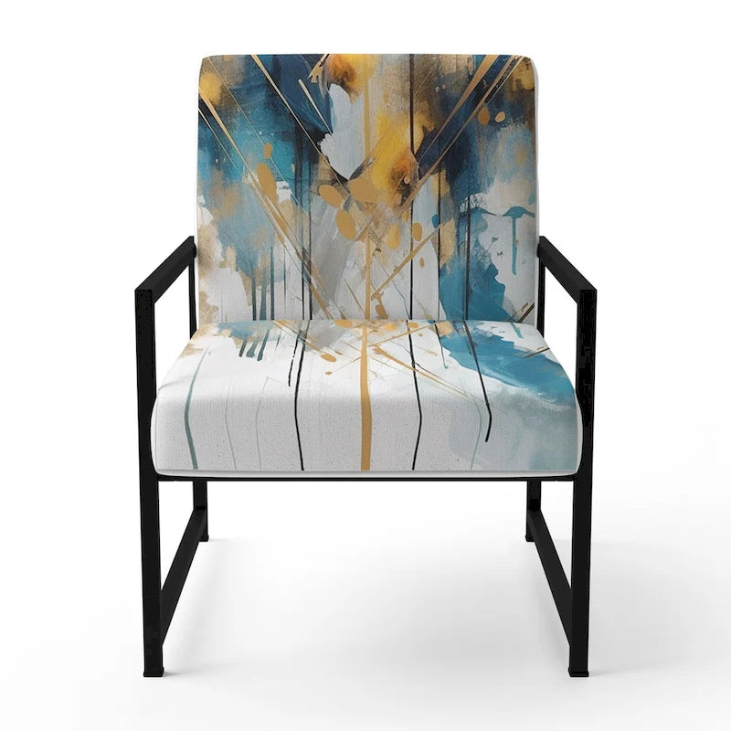 Fauteuil d'appoint sarcelle et or - Plusieurs styles
