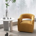 Fauteuil d'appoint pivotant à 360° en velours à dossier ouvert