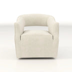 Fauteuil d'appoint pivotant à 360° en velours à dossier ouvert