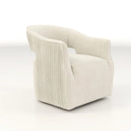 Fauteuil d'appoint pivotant à 360° en velours à dossier ouvert