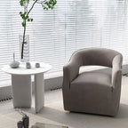 Fauteuil d'appoint pivotant à 360° en velours à dossier ouvert