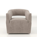 Fauteuil d'appoint pivotant à 360° en velours à dossier ouvert