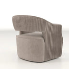 Fauteuil d'appoint pivotant à 360° en velours à dossier ouvert