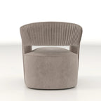 Fauteuil d'appoint pivotant à 360° en velours à dossier ouvert