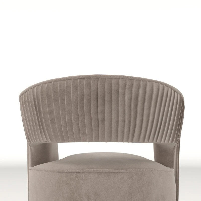 Fauteuil d'appoint pivotant à 360° en velours à dossier ouvert
