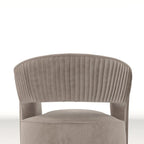 Fauteuil d'appoint pivotant à 360° en velours à dossier ouvert