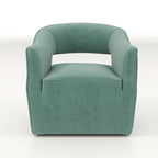 Fauteuil d'appoint pivotant à 360° en velours à dossier ouvert