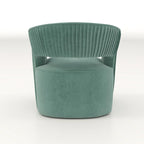 Fauteuil d'appoint pivotant à 360° en velours à dossier ouvert