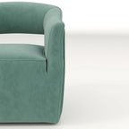 Fauteuil d'appoint pivotant à 360° en velours à dossier ouvert