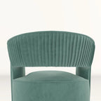 Fauteuil d'appoint pivotant à 360° en velours à dossier ouvert
