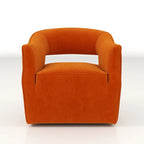 Fauteuil d'appoint pivotant à 360° en velours à dossier ouvert