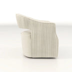 Fauteuil d'appoint pivotant à 360° en velours à dossier ouvert