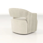 Fauteuil d'appoint pivotant à 360° en velours à dossier ouvert