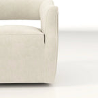 Fauteuil d'appoint pivotant à 360° en velours à dossier ouvert