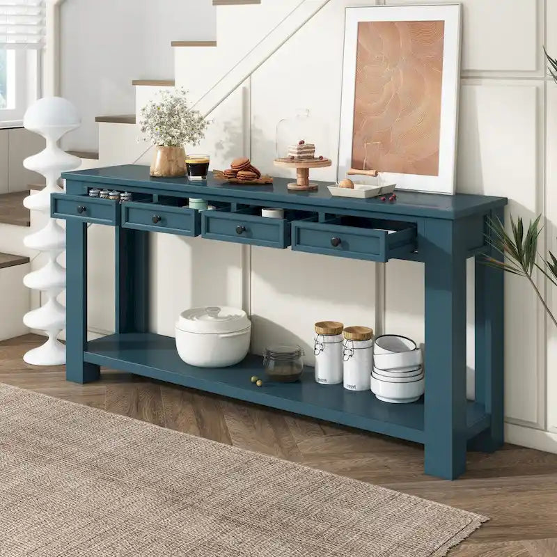 Console / Table d'appoint avec tiroirs de rangement et étagère inférieure pour entrée/couloir