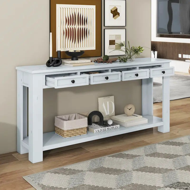 Console / Table d'appoint avec tiroirs de rangement et étagère inférieure pour entrée/couloir
