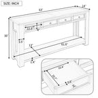 Console / Table d'appoint avec tiroirs de rangement et étagère inférieure pour entrée/couloir