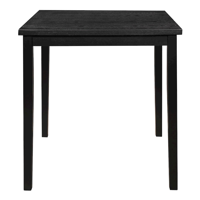 Table de comptoir de 36 pouces de haut, plateau carré 4 places, bois massif noir