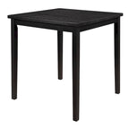 Table de comptoir de 36 pouces de haut, plateau carré 4 places, bois massif noir