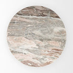 Table à manger sur piédestal, marbre rose et brun moyen rond - 42.0L x 42.0W x 30.0H