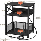 Meuble support pour tourne-disque avec station de charge – 15,75 x 11,41 x 25,59