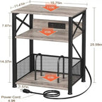 Meuble support pour tourne-disque avec station de charge – 15,75 x 11,41 x 25,59