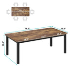 Table à Manger Industrielle pour 6 à 8 Personnes