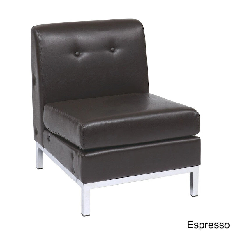 Chaise sans accoudoirs en similicuir