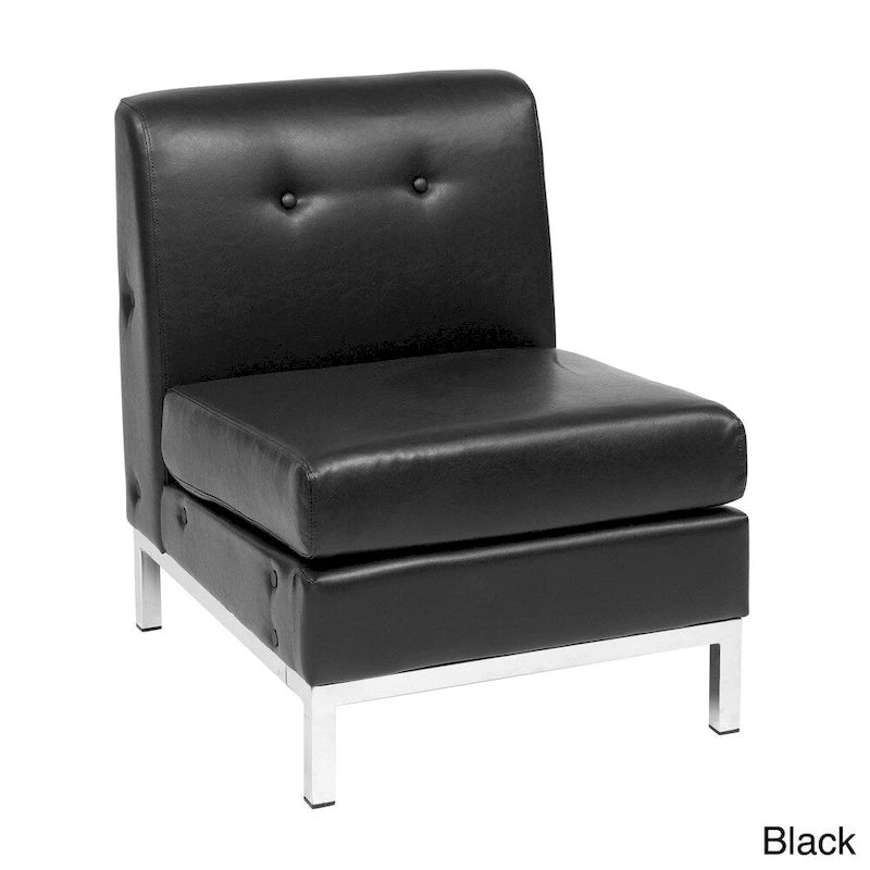 Chaise sans accoudoirs en similicuir