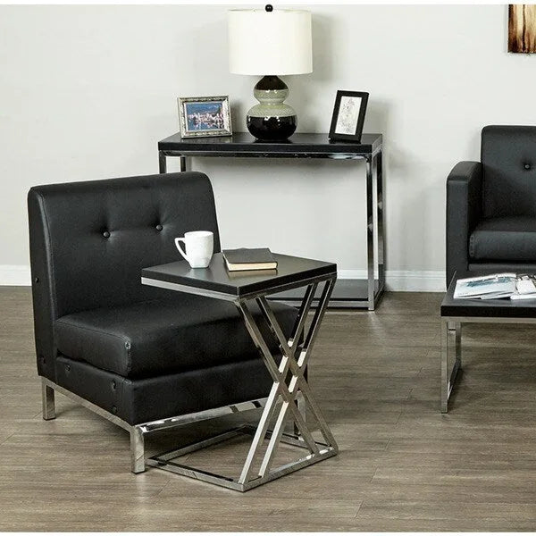 Chaise sans accoudoirs en similicuir