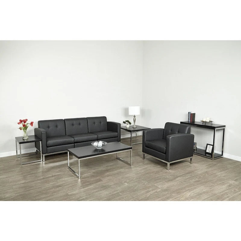 Chaise sans accoudoirs en similicuir