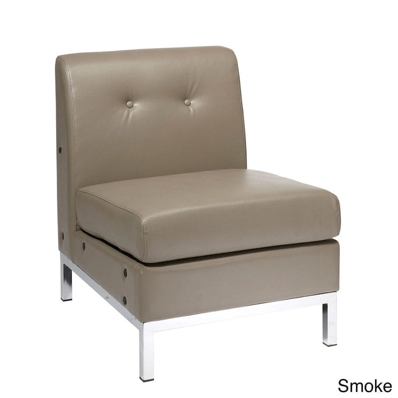 Chaise sans accoudoirs en similicuir