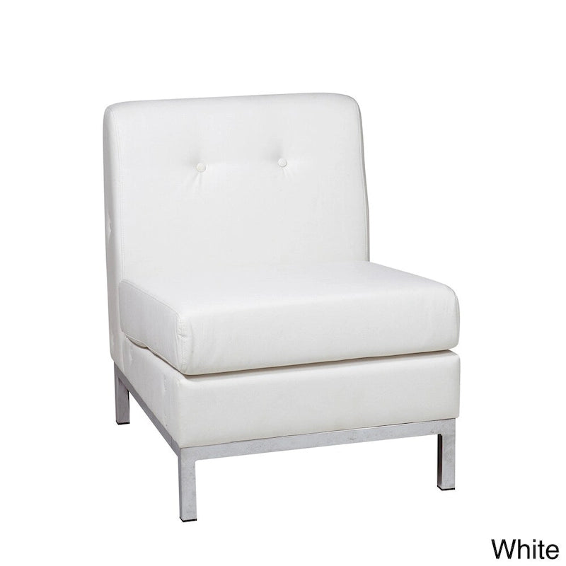 Chaise sans accoudoirs en similicuir
