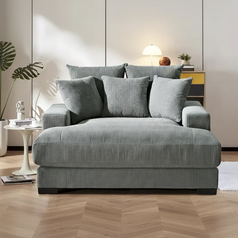 Corduroy Upholstered Chaise Lounge Living Room Chair