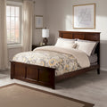 Madison Queen Foundation Bed Frame with Matching Footboard in Walnut