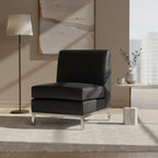 Wall Street Faux Leather Armless Chair
